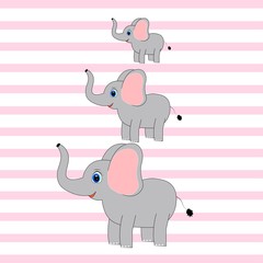 Fototapeta premium cute elephant illustration nursery decor poster 