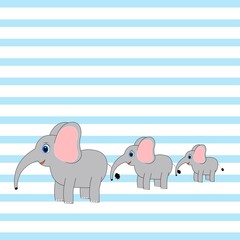 cute elephant illustration nursery decor poster 