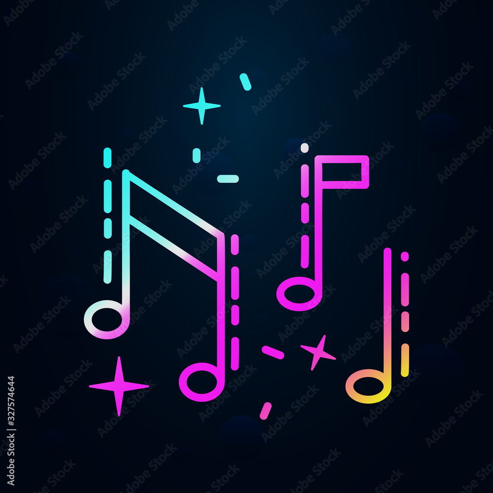 Poster musical notes in nolan style icon. simple thin line, outline vector of birthday icons for ui and ux,