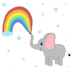 Fototapeta premium cute elephant illustration nursery decor poster 