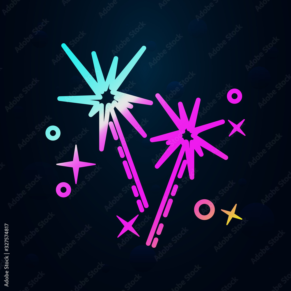 Poster bengal lights in nolan style icon. simple thin line, outline vector of birthday icons for ui and ux,