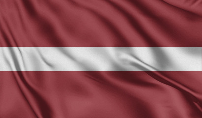 Waving flag of the country of the European Union. 3d illustration