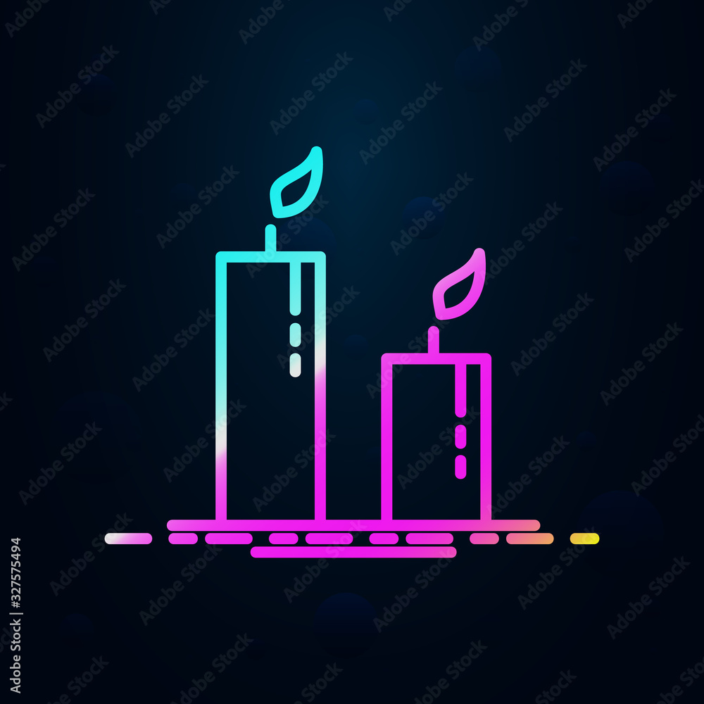 Poster candles in nolan style icon. simple thin line, outline vector of birthday icons for ui and ux, websi