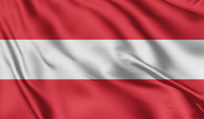Waving flag of the country of the European Union. 3d illustration