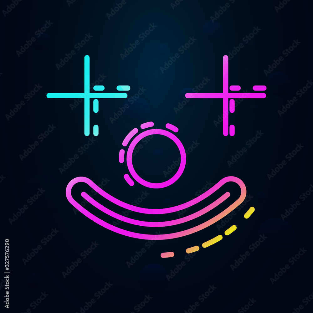 Poster clown in nolan style icon. simple thin line, outline vector of birthday icons for ui and ux, website