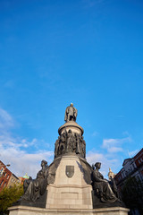 The Daniel O 'Connell monument on O'Connell Street, Dublin, Ireland