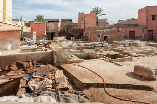 Einblicke ins Gerberviertel in Marrakesch, Marokko