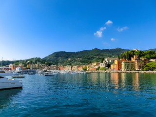 Santa Margherita Ligure, Liguria Italia - watching the coast from the sea.