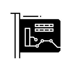 Key chip black icon, concept illustration, vector flat symbol, glyph sign.