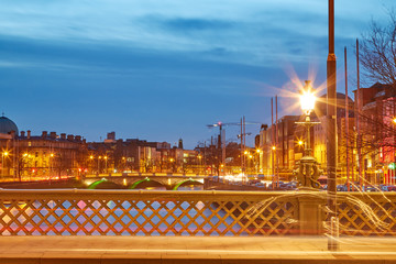 A view along the quays in Dublin City, Ireland