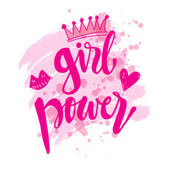 Girl power hand  lettering calligraphy