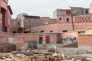 Einblicke ins Gerberviertel in Marrakesch, Marokko