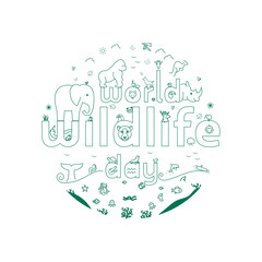 illustration design about world wildlife day