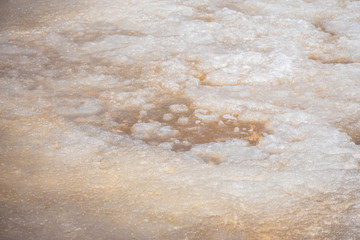 Melted ice on the spring river.