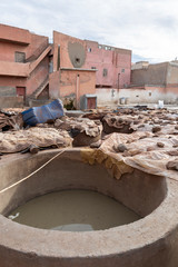 Einblicke ins Gerberviertel in Marrakesch, Marokko