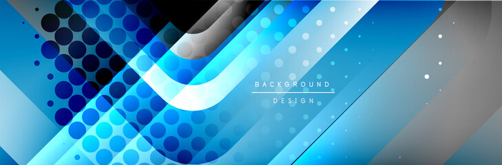 Round squares shapes composition geometric abstract background. Vector Illustration