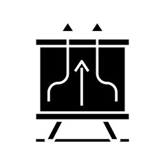 Increasing data black icon, concept illustration, vector flat symbol, glyph sign.