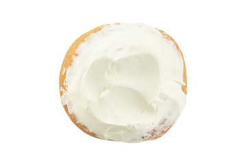 Fototapeta na wymiar milk cream doughnut isolated on white background