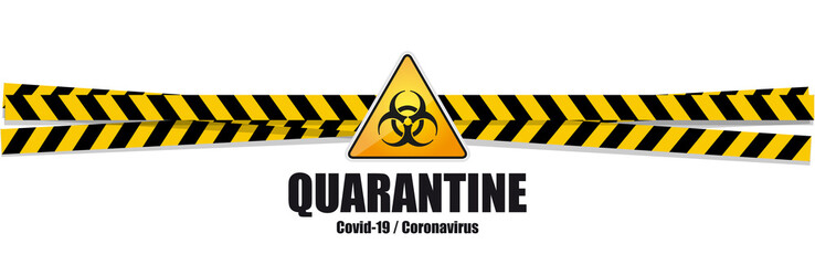Coronavirus Covid-19 / Quarantine warning banner	 - obrazy, fototapety, plakaty