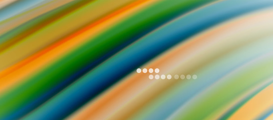 Wave lines abstract background, smooth silk design with rainbow style colors. Liquid fluid color waves. Vector Illustration