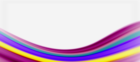 Wave lines abstract background, smooth silk design with rainbow style colors. Liquid fluid color waves. Vector Illustration
