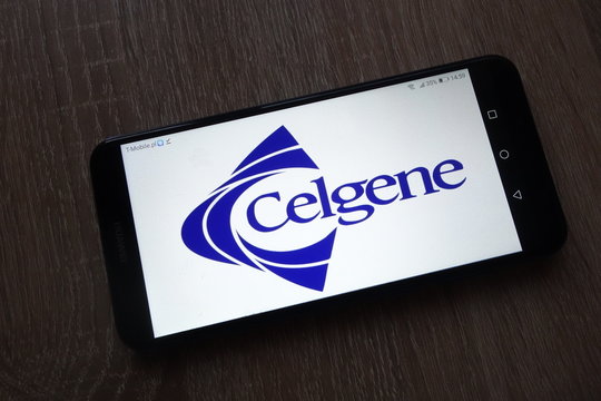 KONSKIE, POLAND - December 01, 2018: Celgene Corporation logo displayed on smartphone