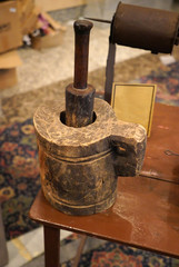 Old-fashioned manual coffee making tools