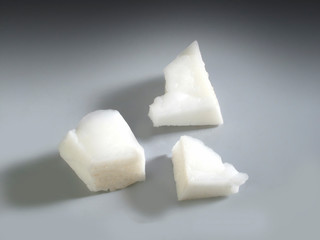 three pieces of coconut