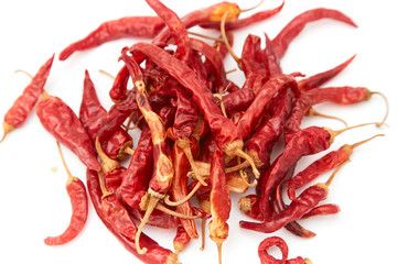 A pile of dried peppers