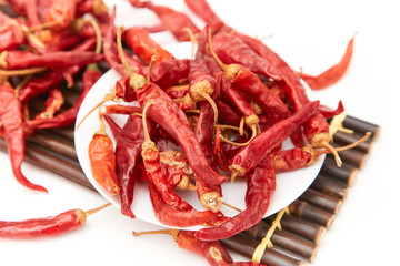 A pile of dried peppers