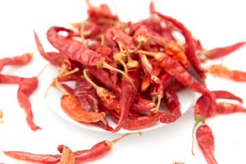 A pile of dried peppers