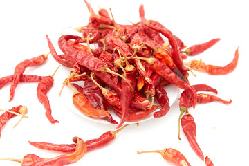 A pile of dried peppers