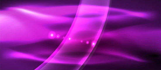Abstract background. Shiny design neon waves with light effects, techno trendy design. Vector Illustration For Wallpaper, Banner, Background, Card, Book Illustration, landing page