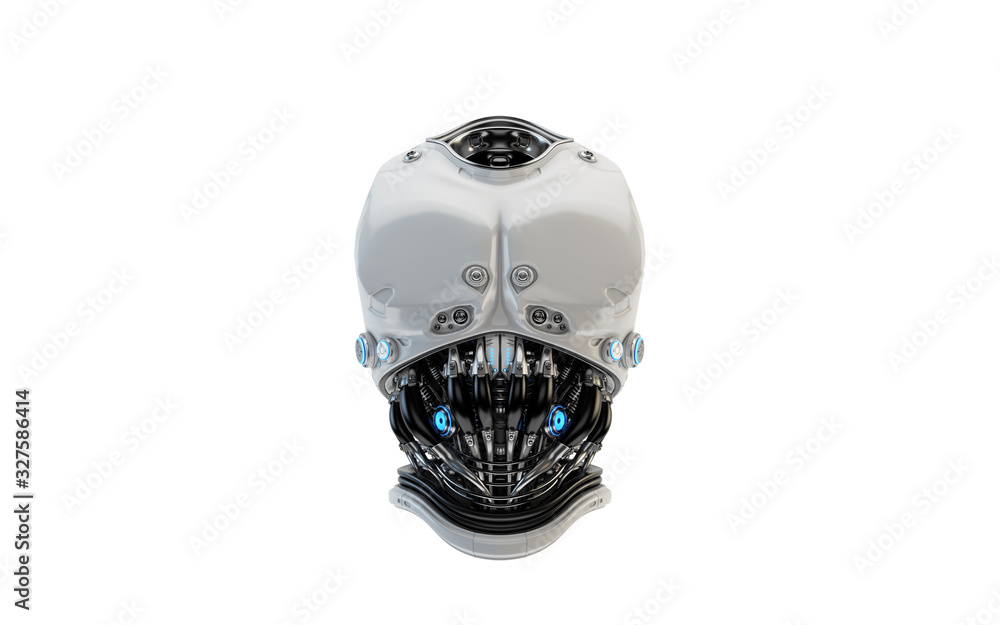 Aufkleber futuristic robot body part for replacement, 3d rendering of armless robotic torso