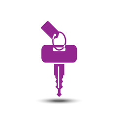 Vector single key icon design on isolated white background