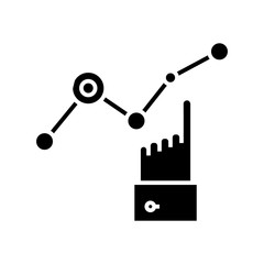 Logistics chain black icon, concept illustration, vector flat symbol, glyph sign.