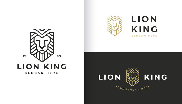 Vintage Shield lion logo design