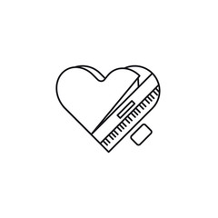 Grand piano in heart shape vector icon