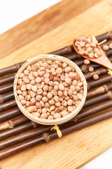 Cowpea seeds in the bamboo basket