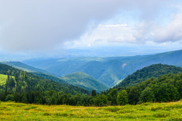 Naklejka premium Landscape from Transalpina serpentines road DN67C. This is one of the most beautiful alpine routes in Romania