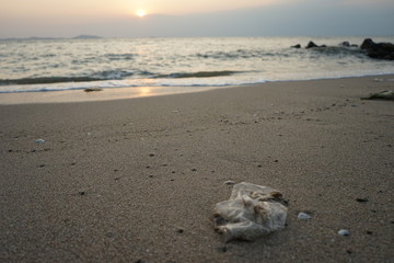 Plastic on the beach