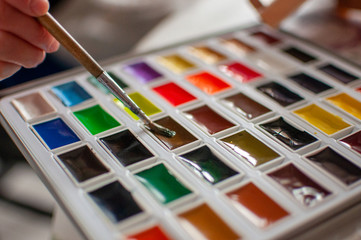 Colorful watercolor palette