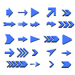 Arrows set of icons.Arrow buttons in round shape. Set of flat icons, signs, symbols arrow for interface design, web design, apps and more.