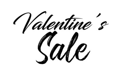 Valentine's Day Sale postcard. Ink illustration. Modern brush calligraphy. Isolated on white background.