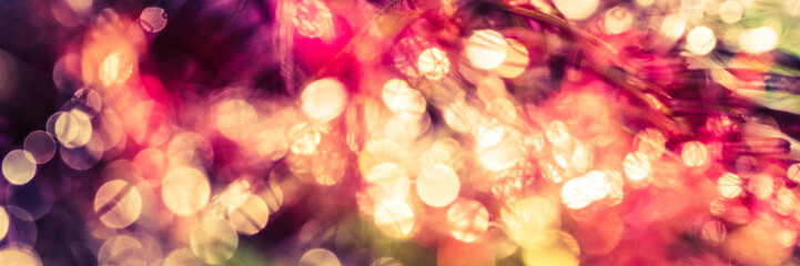 banner abstract background with bokeh in golden and orange