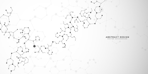 Dna, atom, neurons. Scientific concept of your design.Molecule structure and bond. Connected lines with dots. Medicine, technology, chemistry, science. Vector illustration