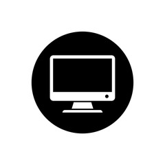 Vector computer monitor icon design. Flat PC screen symbol