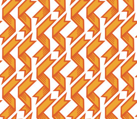 abstract simple pattern with orange banner ribbons. vector illustration