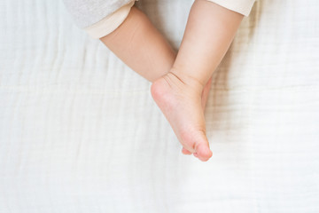Close up of sleeping baby's feet