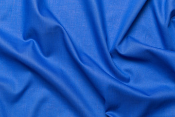 Blue fabric cloth texture. abstract texture background with soft waves.